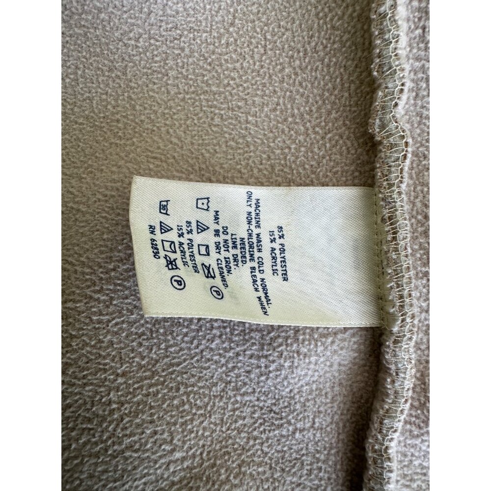 Lands End Kids Jacket Medium 8/10 Sherpa Full Zip‎ Hood Oatmeal Fleece Sweater - Picture 7 of 12